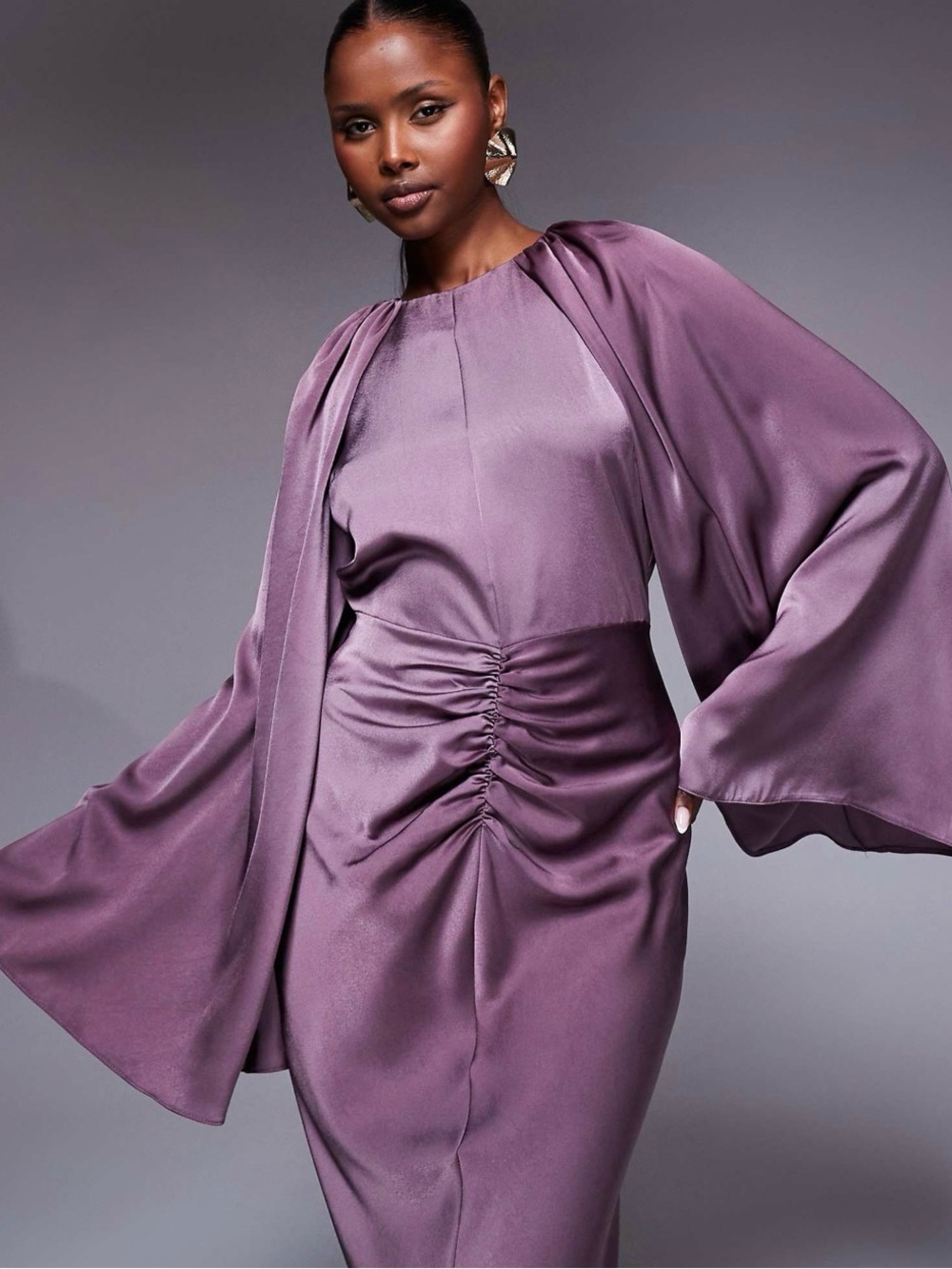 ASOS Satin Maxi Dress in Mauve